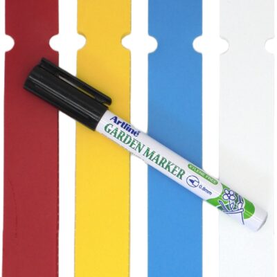 MARKER + Etykiety 4 KOLORY pętlowe do opisu roślin 250x25mm (25x250) 400szt