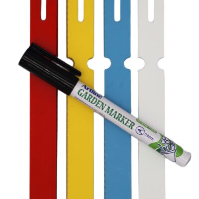 MARKER + Etykiety 4 KOLORY pętlowe do opisu roślin 160x17mm (17x160) 400szt