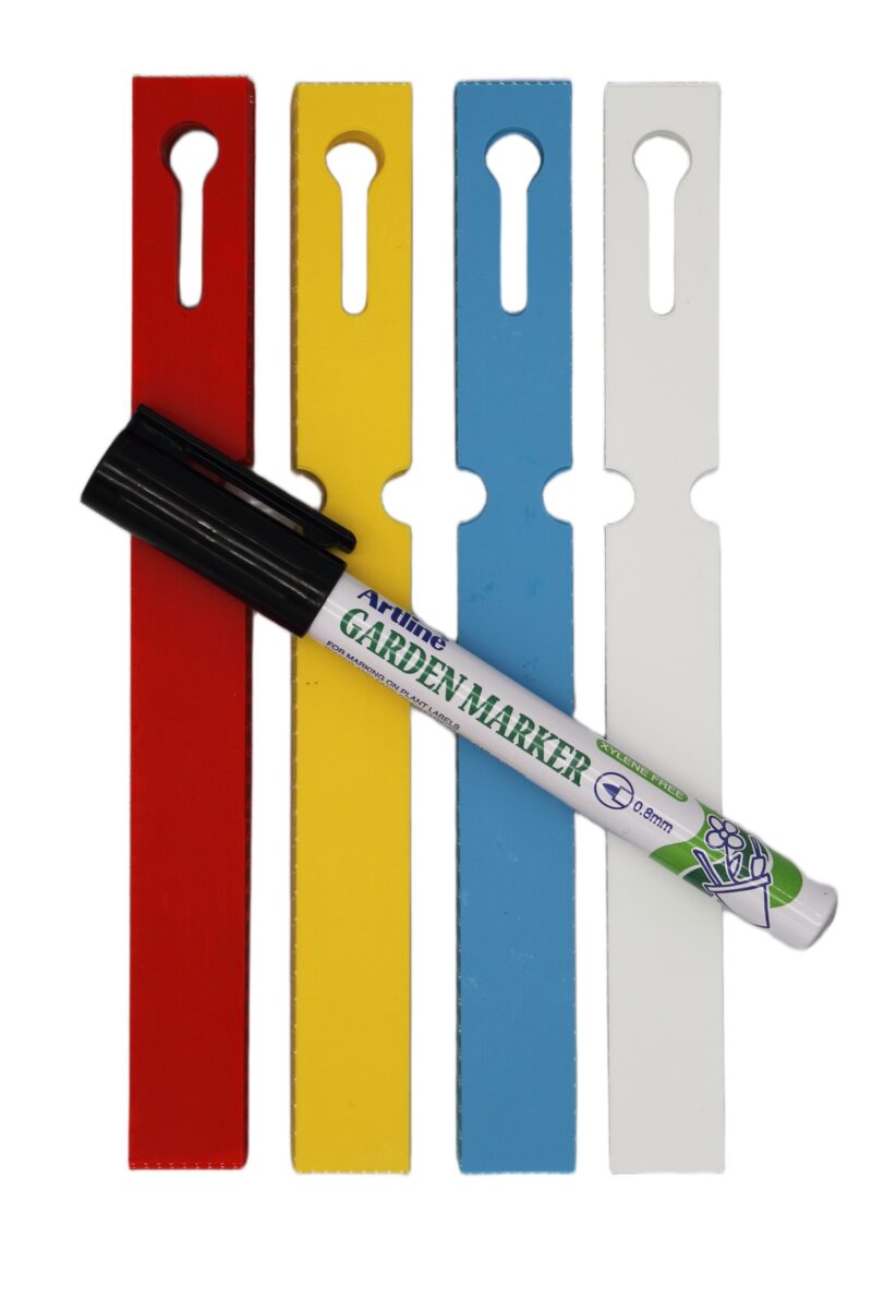 MARKER + Etykiety 4 KOLORY pętlowe do opisu roślin 160x17mm (17x160) 400szt