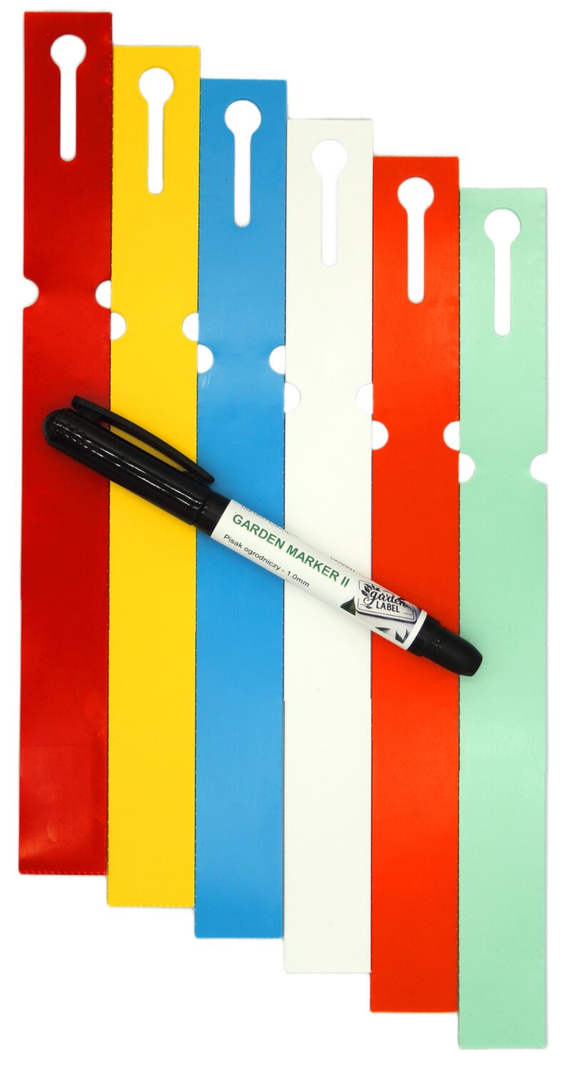 MARKER II+Etykiety 6 KOL. pętlowe do opisu roślin 250x25mm (25x250) 600szt
