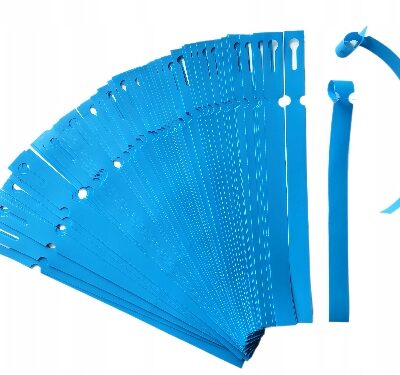 Etykiety pętlowe do ogrodnictwa NIEBIESKIE 250mm x 17mm - 100 sztuk