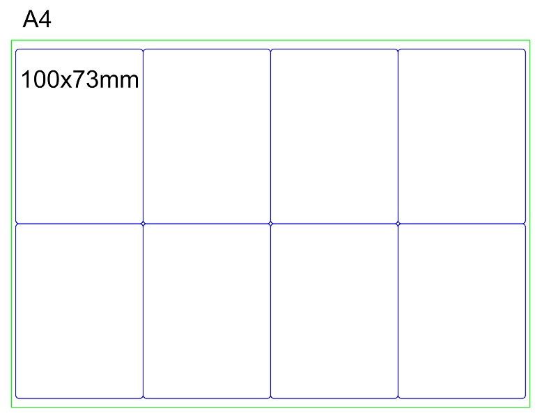 etykieta samoprzylepna laser 73×100 arkusz A4